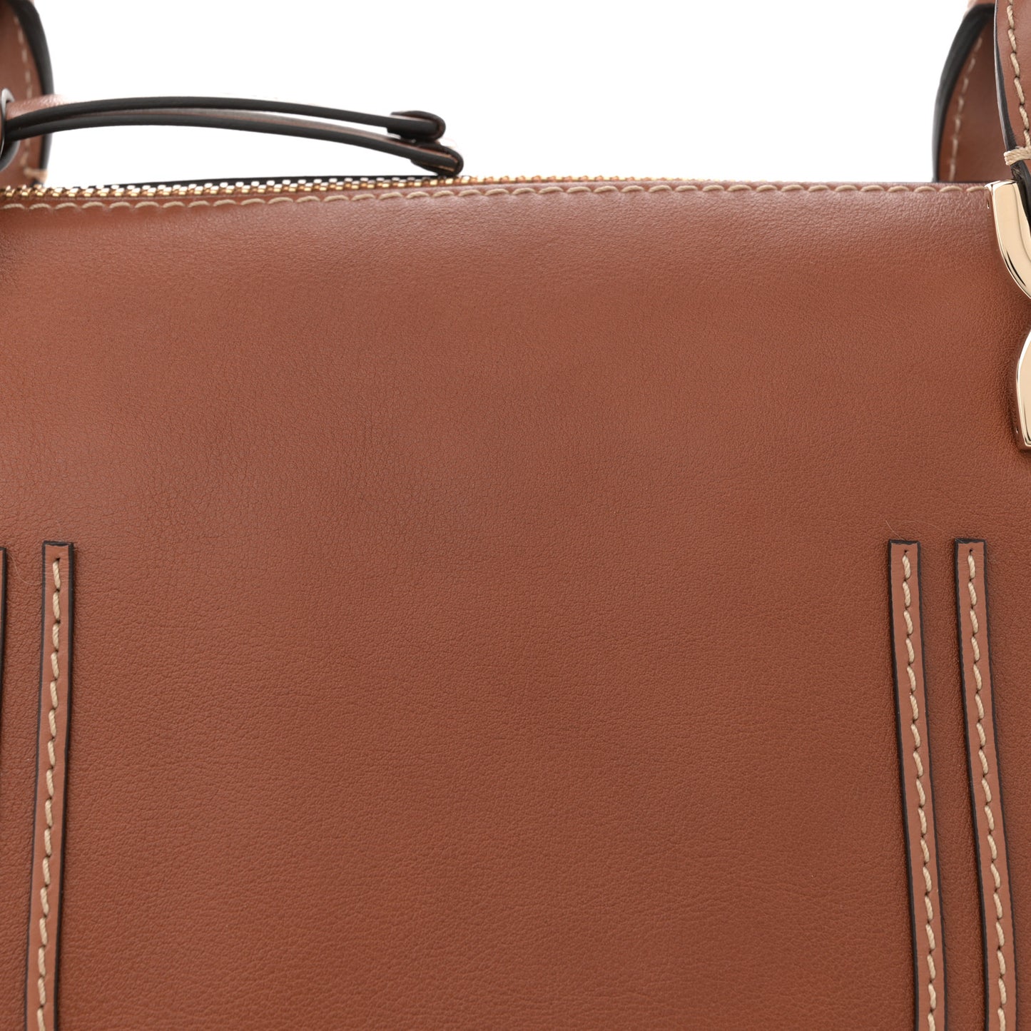 Calfskin Shearling Medium Marcie Satchel Tan