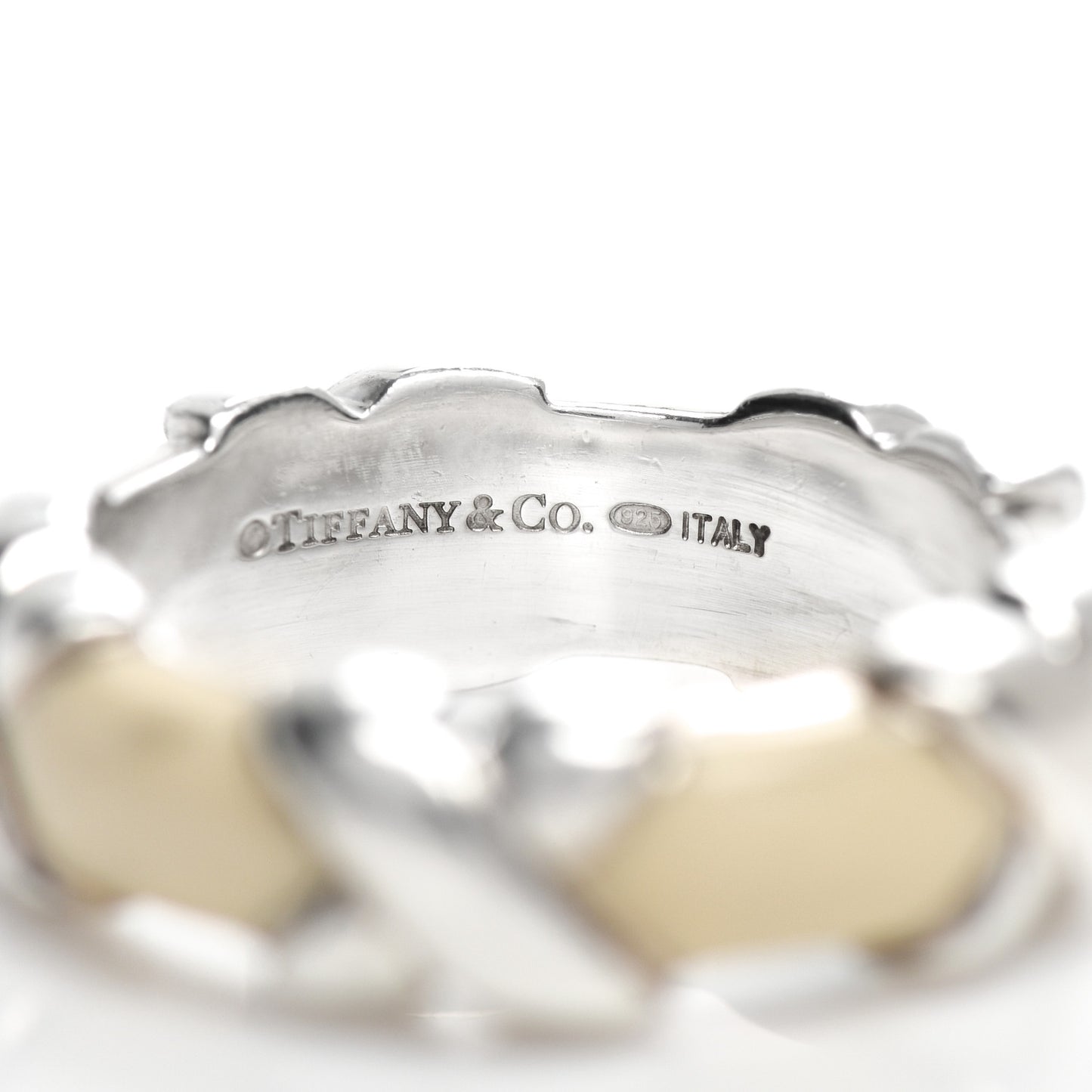 Sterling Silver Enamel Signature X Ring White 51 5.75