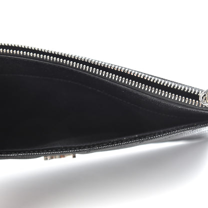 Saint Laurent Grain De Poudre Chevron Monogram Large Bill Pouch Black 4 of 8