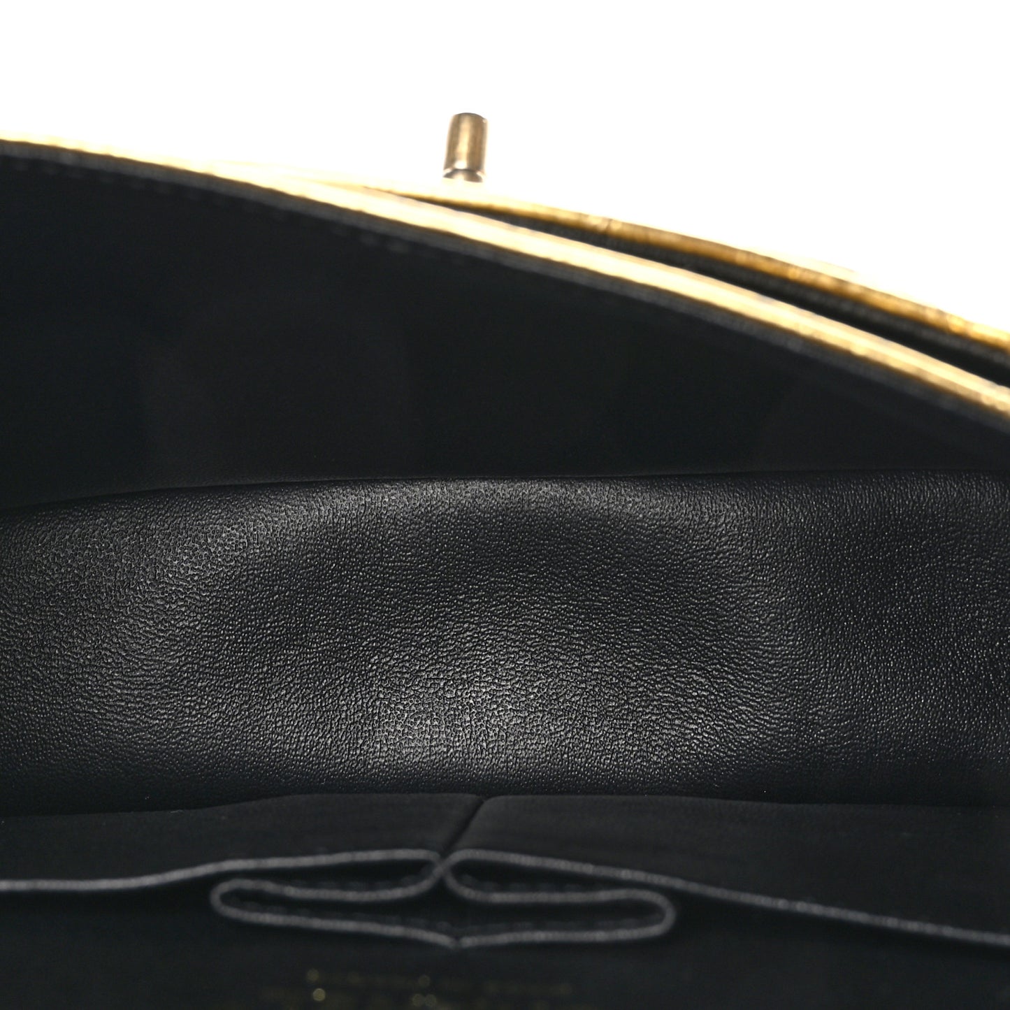 Metallic Calfskin Crocodile Embossed Cocodile Rectangular Mini Flap Gold