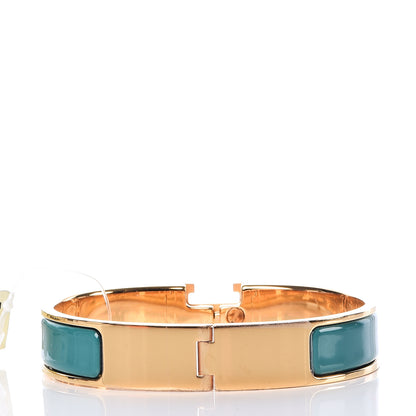 Hermes Enamel Narrow Clic Clac H Bracelet PM Emeraude 3 of 6