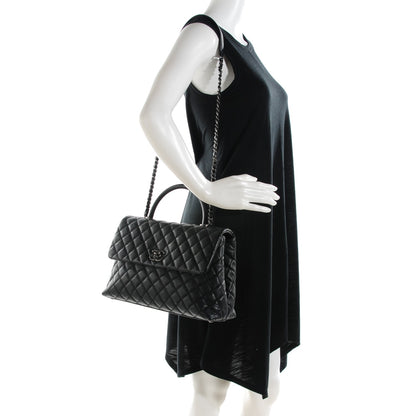 Chanel Caviar Quilted Medium Coco Handle Flap Black 2 of 8