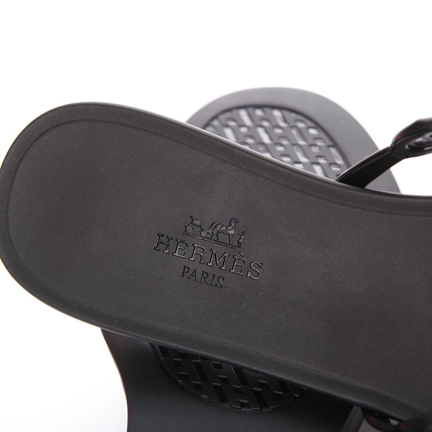 Hermes Rubber Chaine d'Ancre Rivage Sandals 38 Black 7 of 8