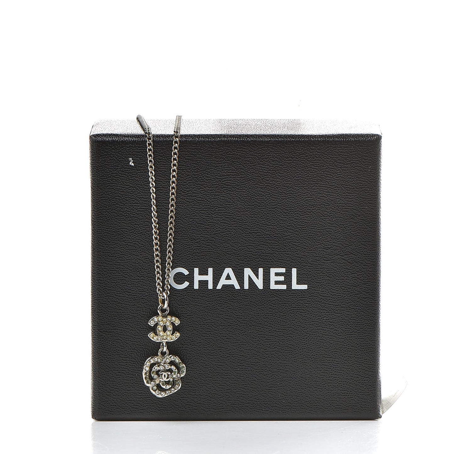 Crystal CC Camellia Necklace Silver