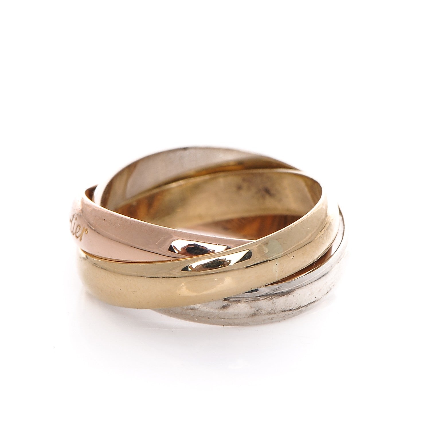 Cartier 18k Pink Yellow White Gold Les Must De Trinity Ring 49 4.75 3 of 6