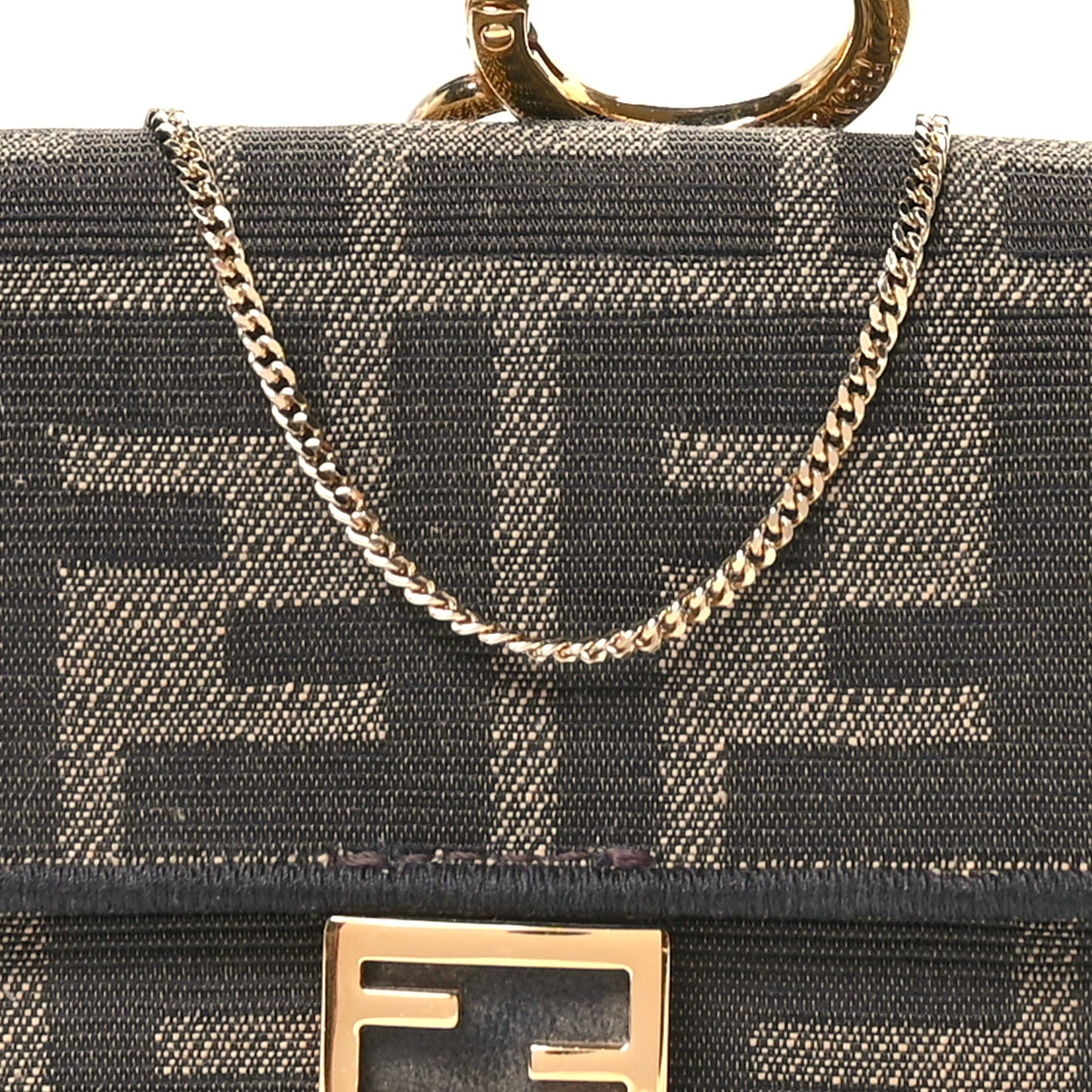 Fabric Jacquard FF 1974 Nano Baguette Charm Tobacco Moro Black