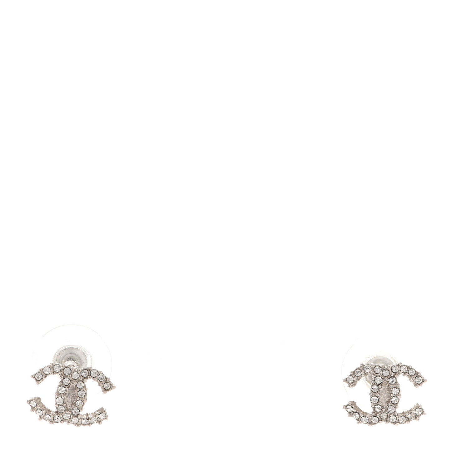 Crystal CC Earrings Silver