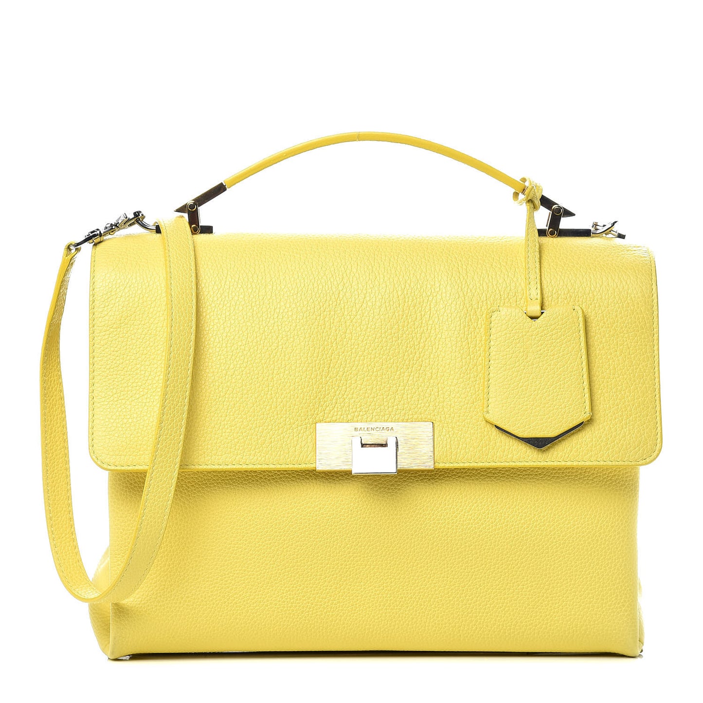 Grained Calfskin Le Dix Small Soft Cartable Jaune Tournesol