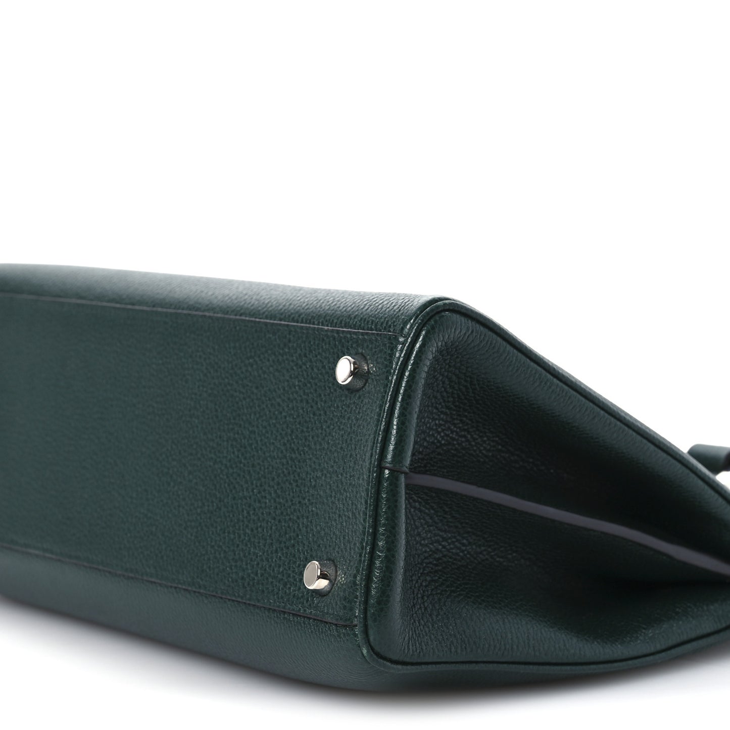 Grainy Calfskin Small Zumi Top Handle Bag Vintage Green