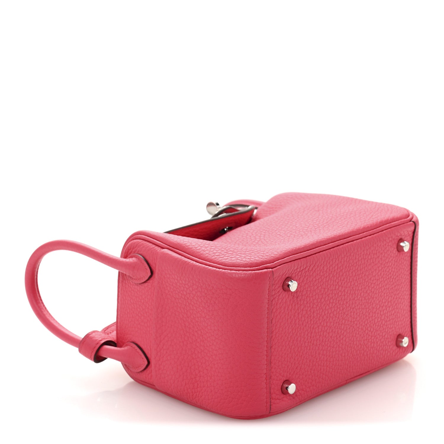 Hermes Taurillon Clemence Mini Lindy 20 Rose Extreme 4 of 12