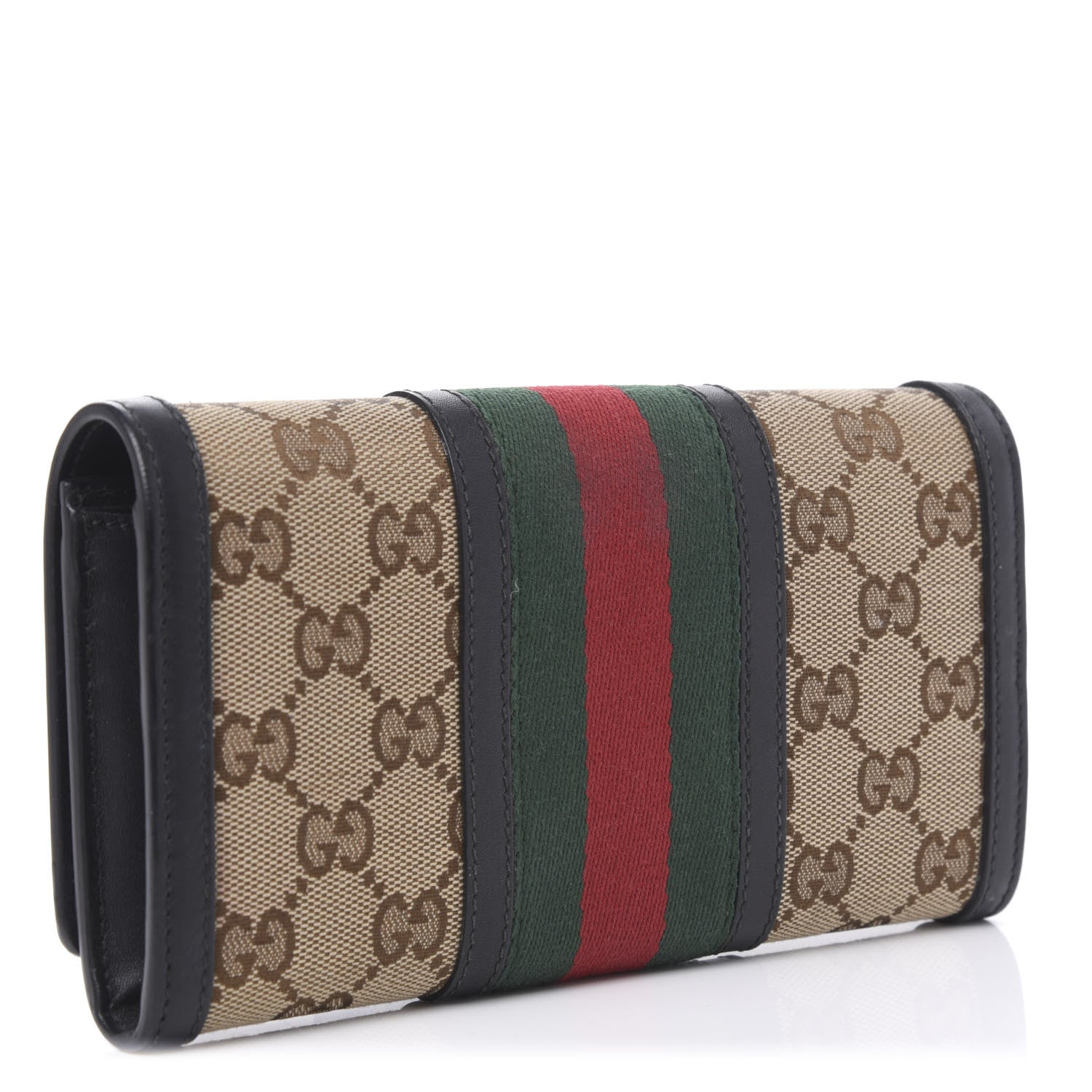 Gucci Monogram Vintage Web Continental Wallet Black 3 of 10