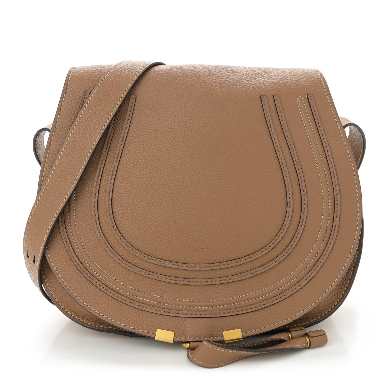 Chloe Calfskin Medium Marcie Round Crossbody Bag Tan 1 of 13