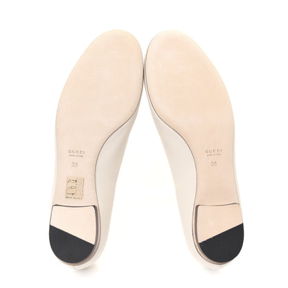 Gucci Calfskin Horsebit Ballerina Flats 38 White 5 of 13