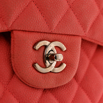 Chanel Iridescent Caviar Quilted Jumbo Double Flap Coral 11 of 17