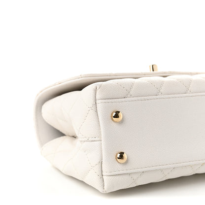 Chanel Caviar Quilted Mini Coco Handle Flap White 9 of 10