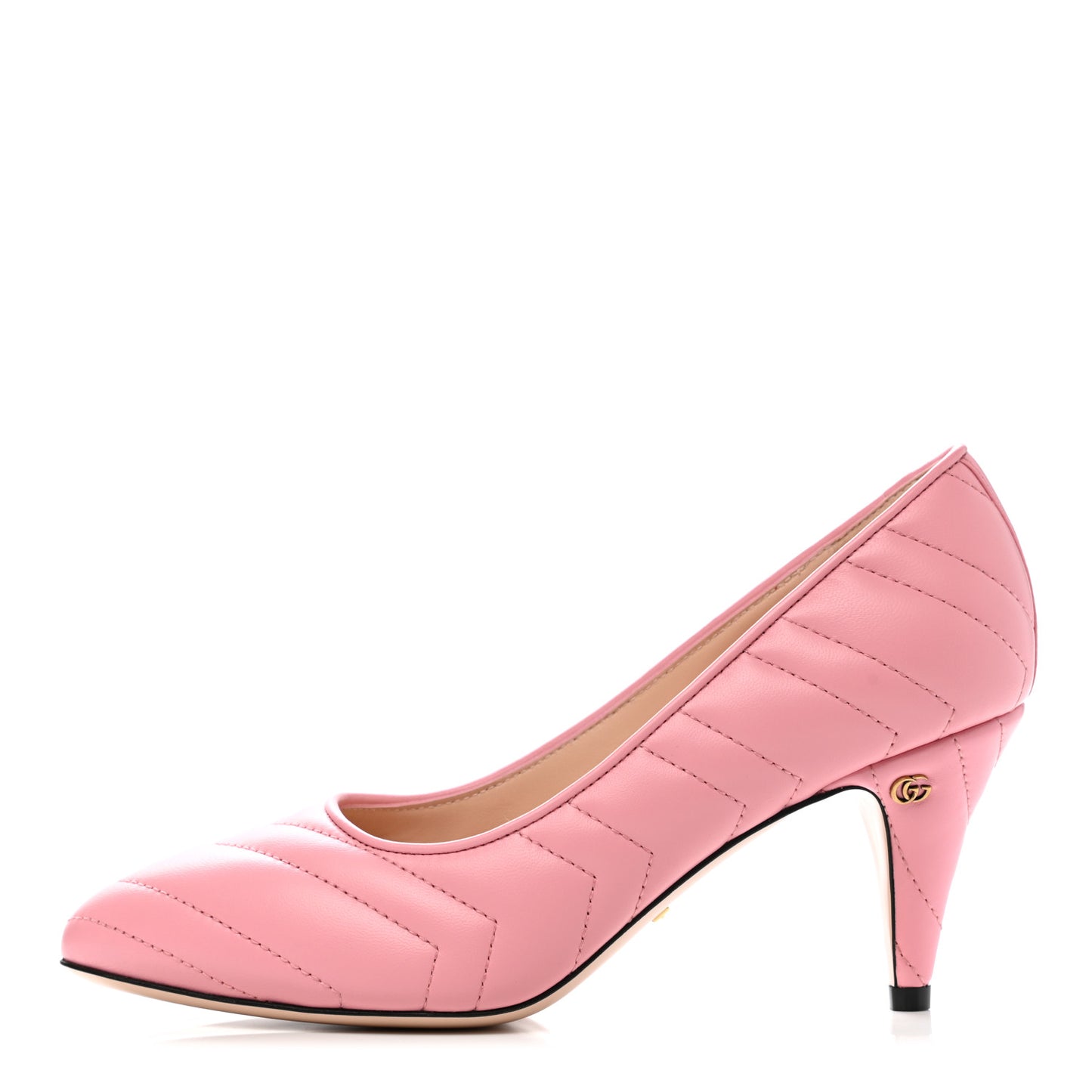 Nappa Charlotte Chevron Matelasse Double G 75mm Pumps 37 Wild Rose