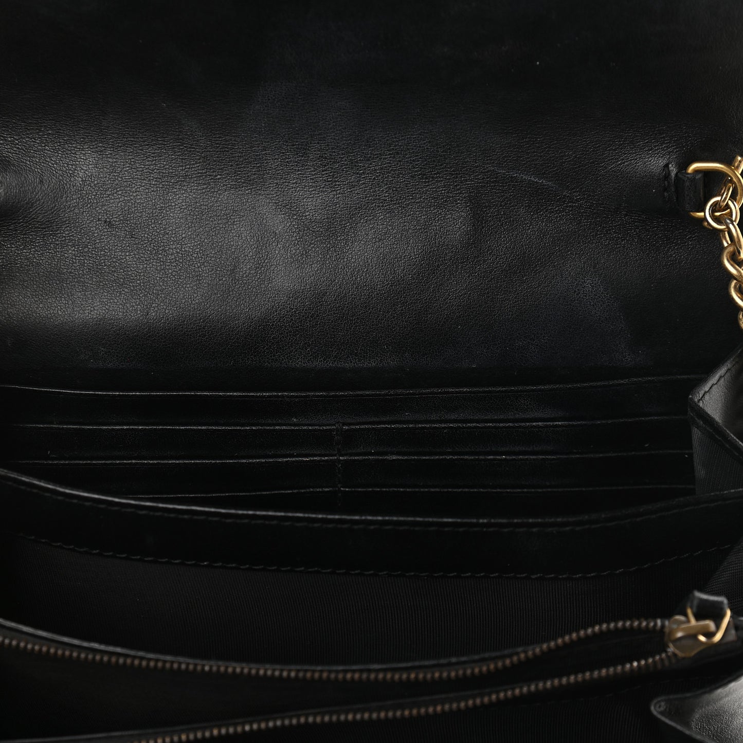 Calfskin Matelasse GG Marmont Chain Wallet Black