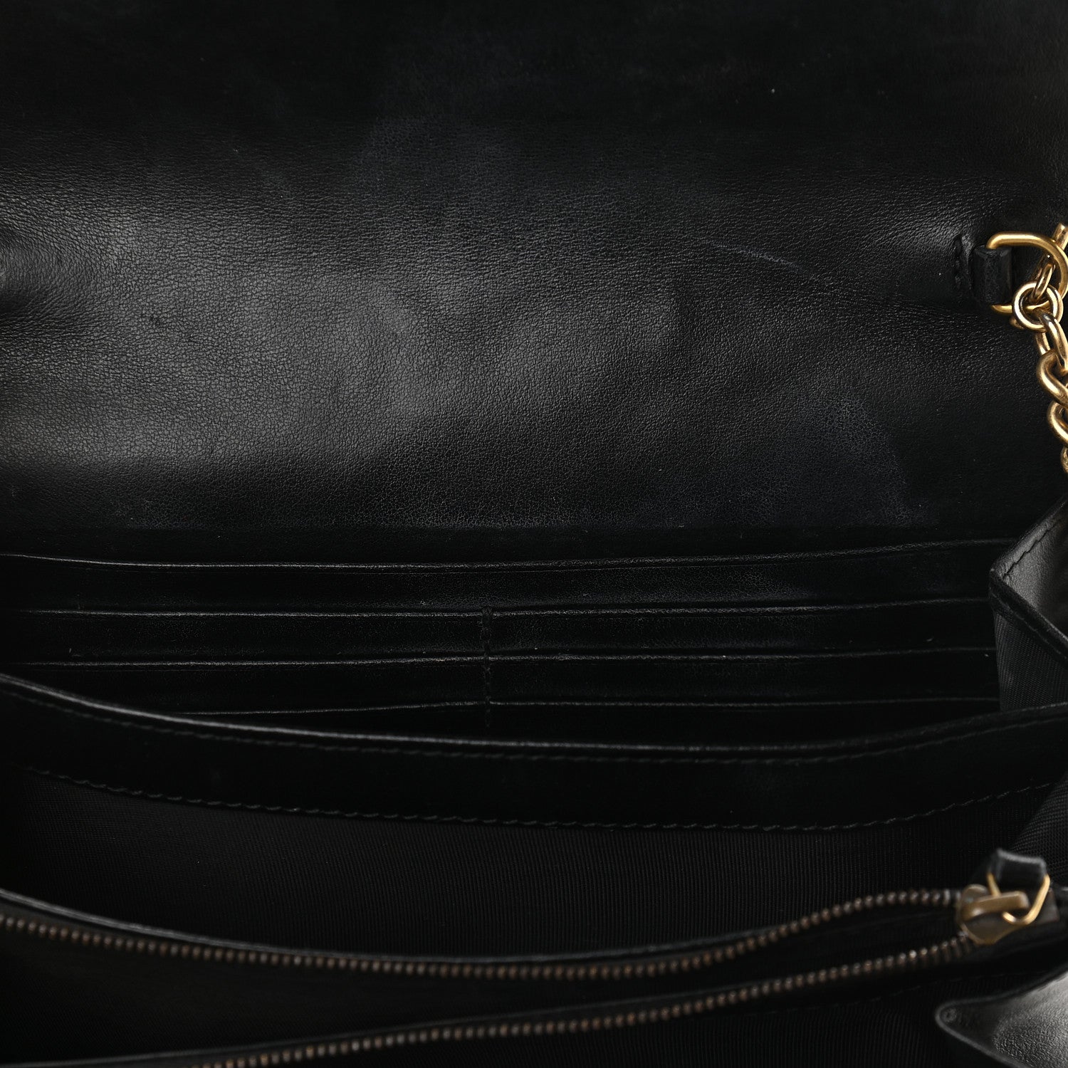 Gucci Calfskin Matelasse GG Marmont Chain Wallet Black 10 of 11