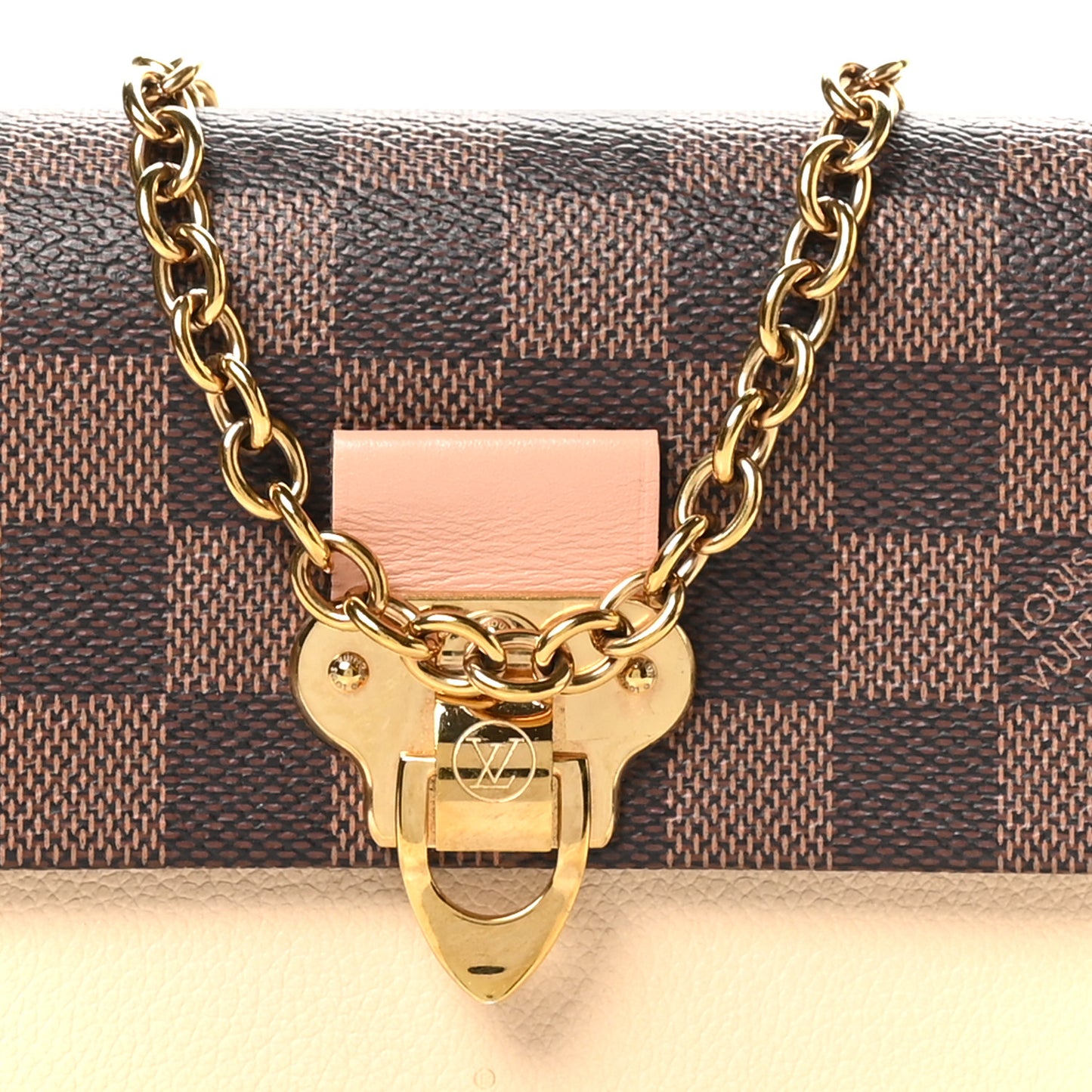 Damier Ebene Vavin Chain Wallet Creme