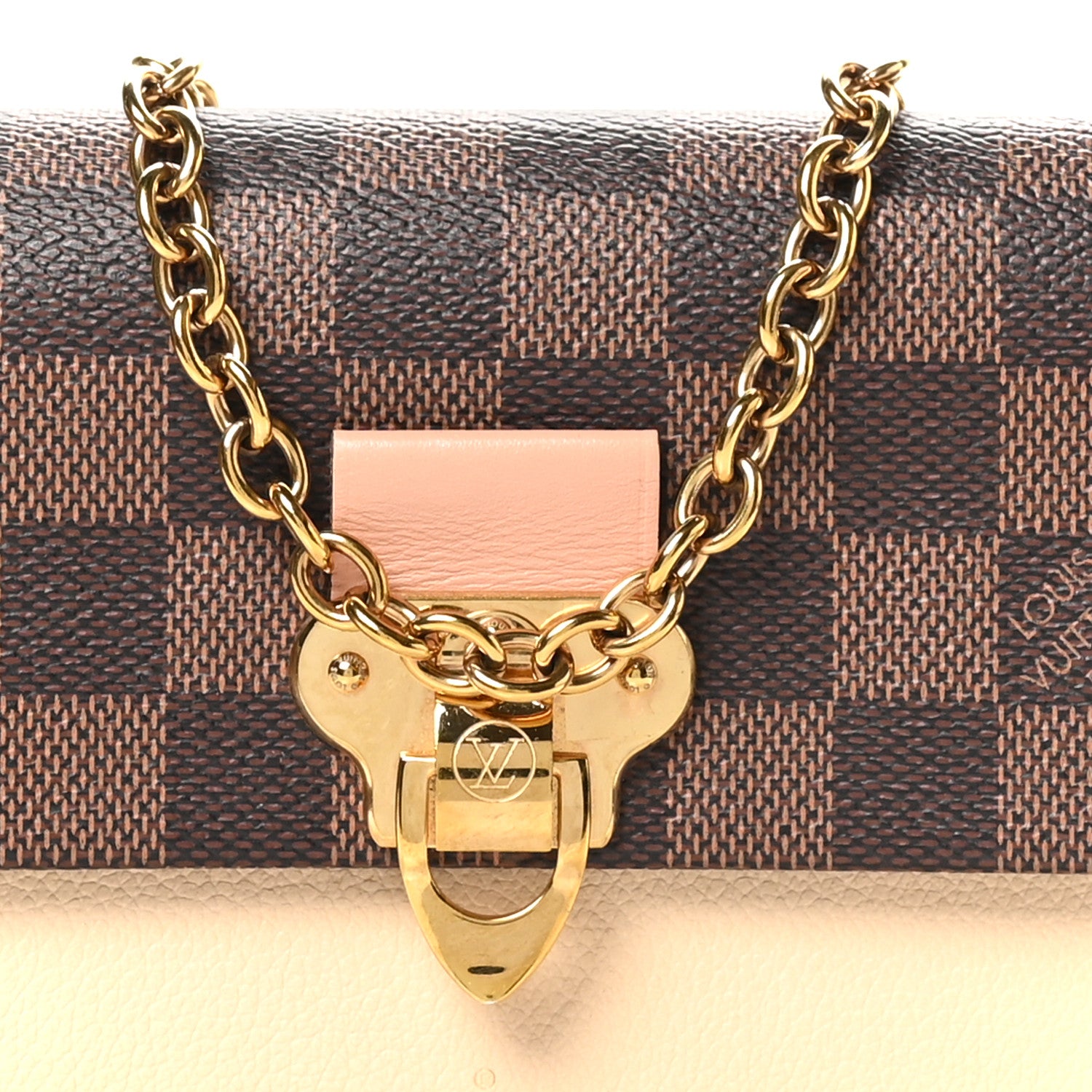 Louis Vuitton Damier Ebene Vavin Chain Wallet Creme 7 of 9