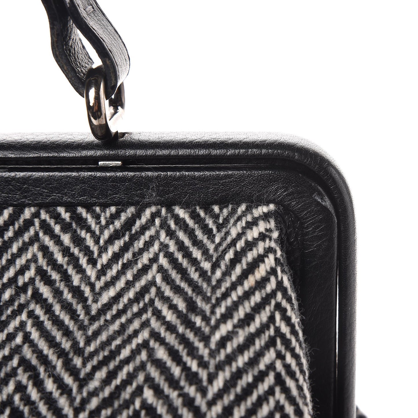 Tweed Frame Handbag Black