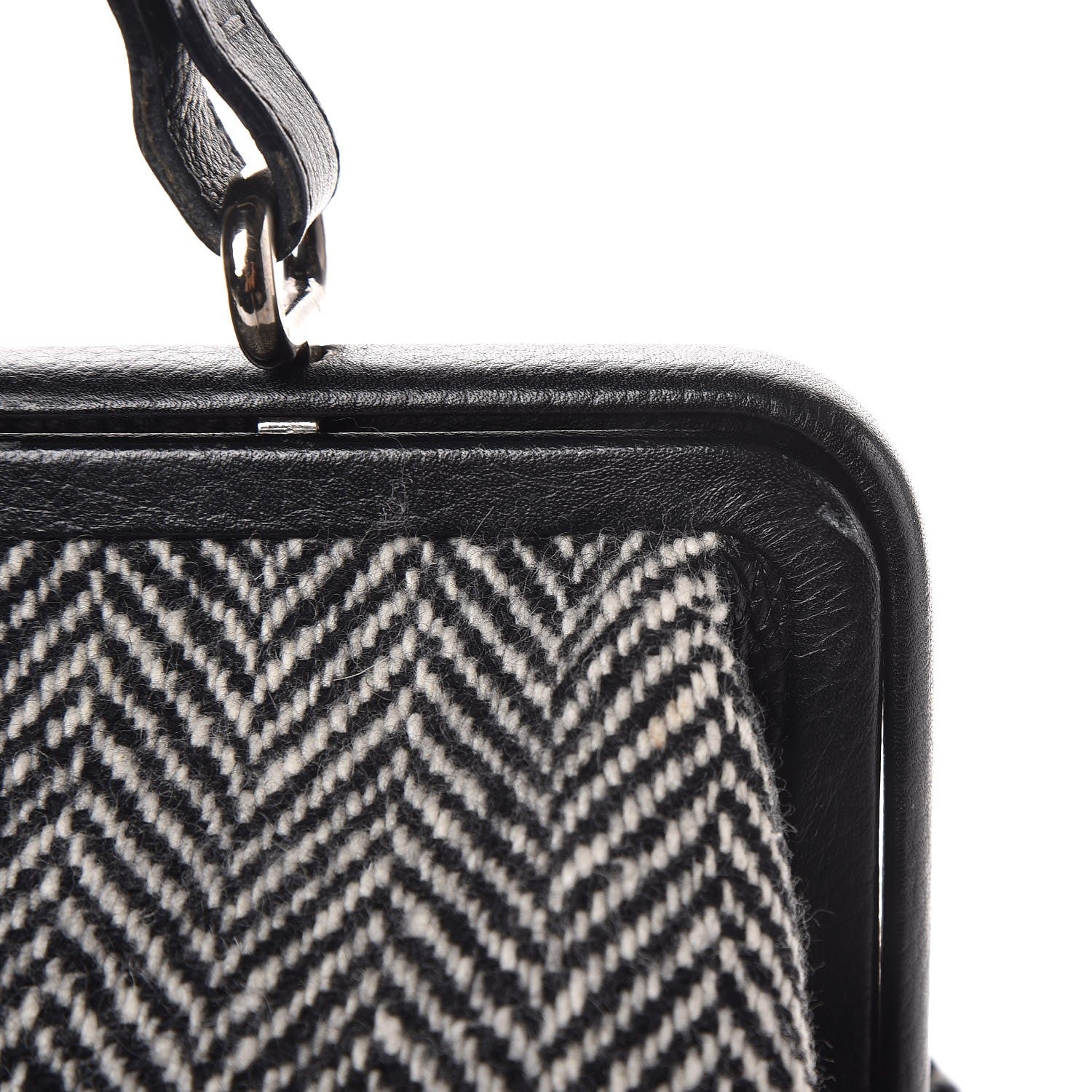 Burberry Tweed Frame Handbag Black 9 of 12