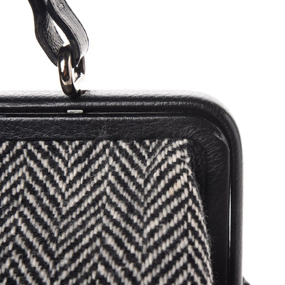 Burberry Tweed Frame Handbag Black 9 of 12