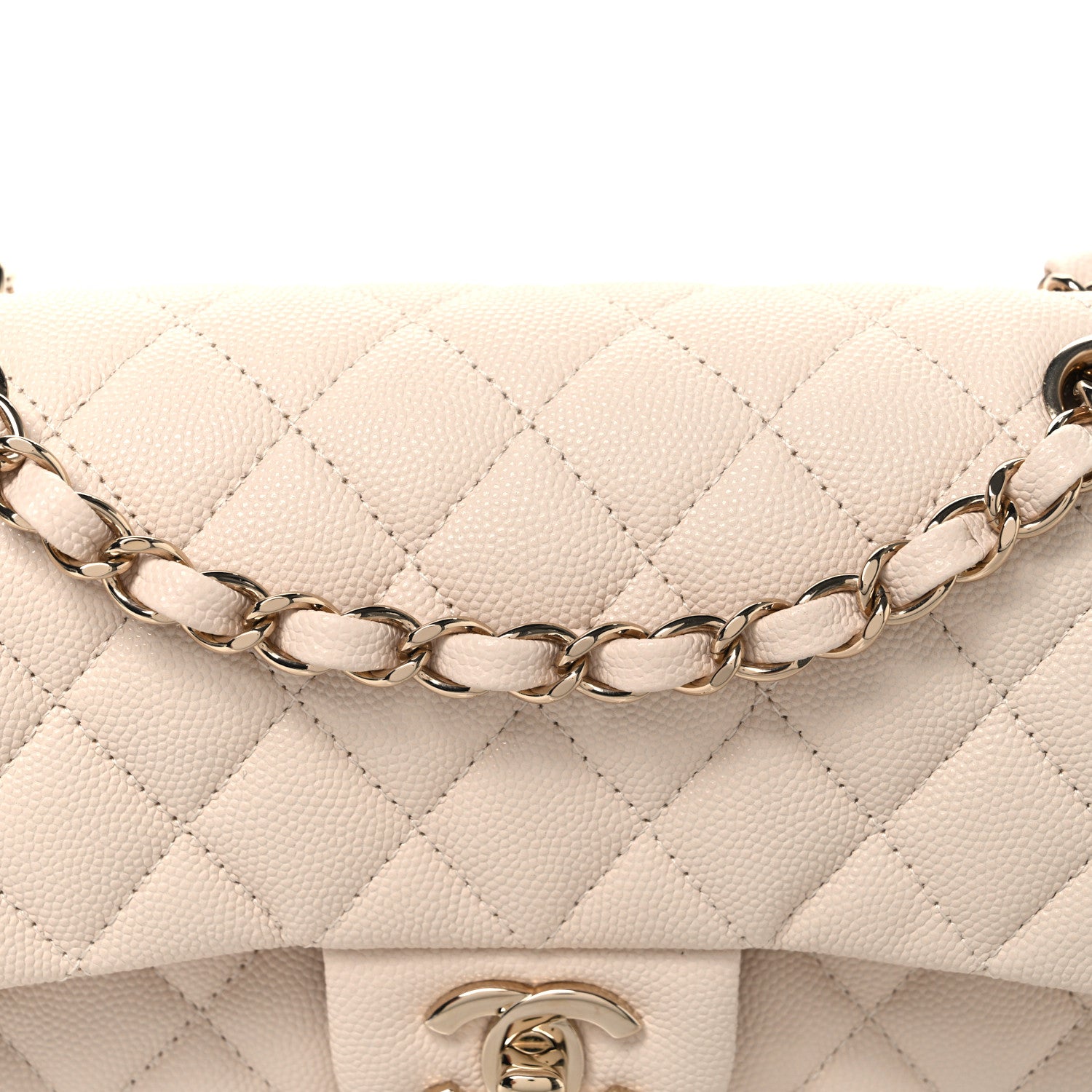 Chanel Caviar Quilted Small Double Flap Light Beige 7 of 10