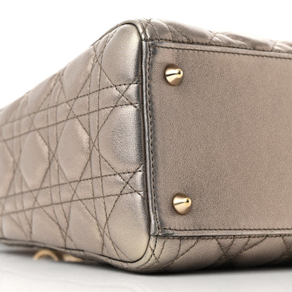 Christian Dior Metallic Lambskin Cannage Medium Lady Dior Bronze 9 of 10