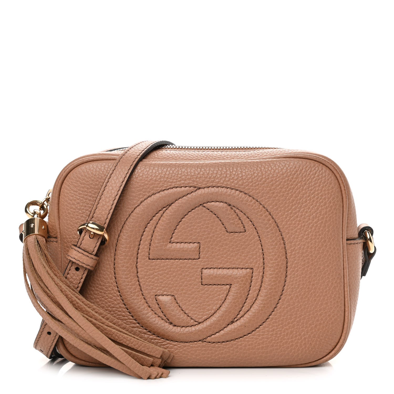 Gucci Pebbled Calfskin Small Soho Disco Bag Camelia 1 of 14