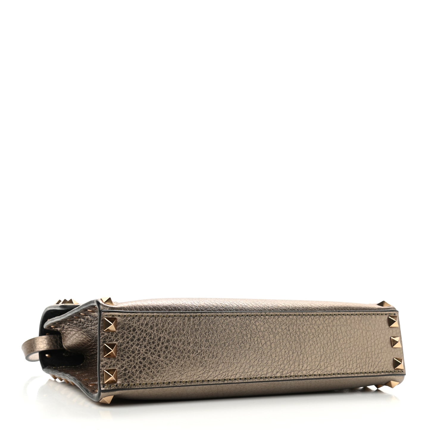Metallic Pebbled Calfskin Medium Rockstud Flip Lock Crossbody Bag Sasso