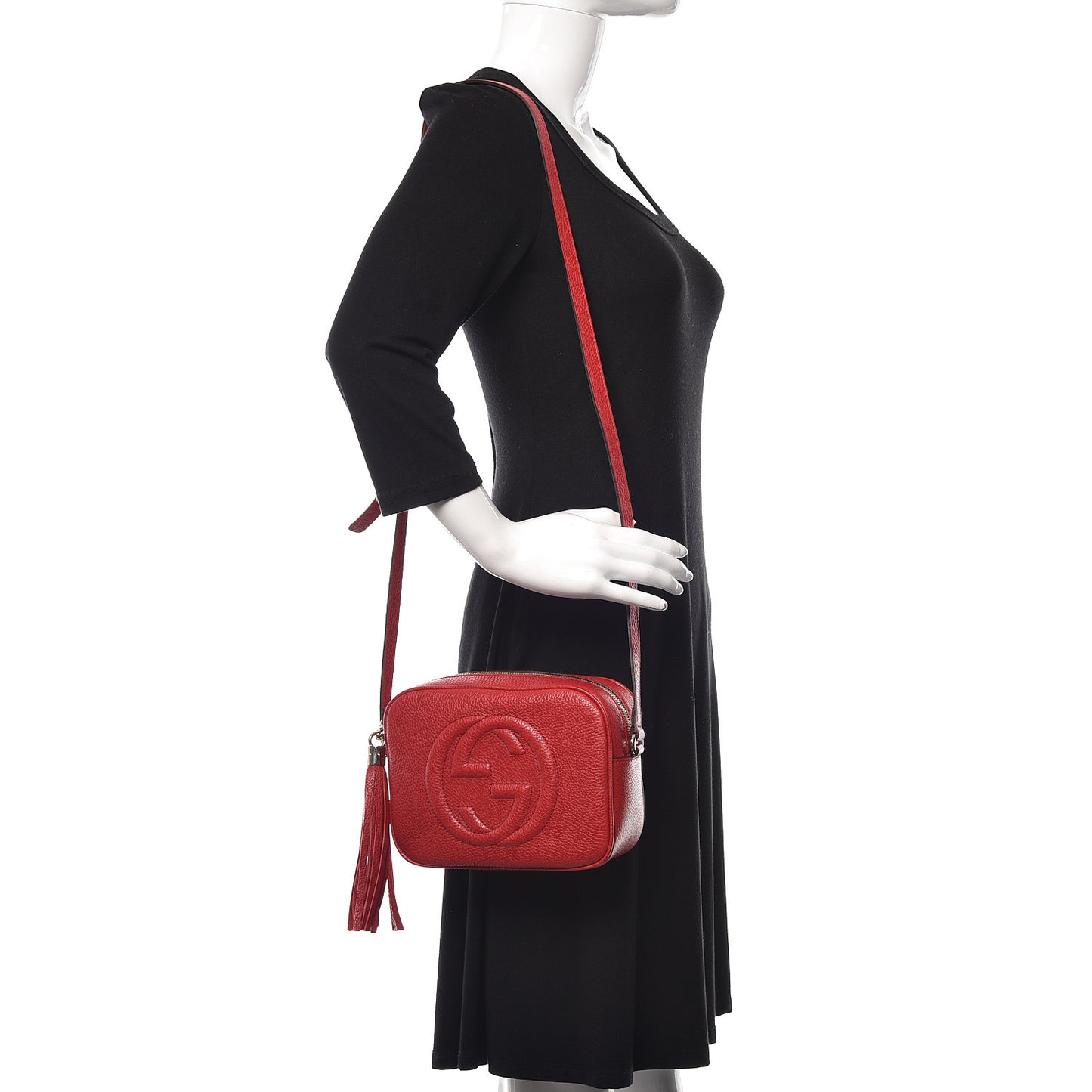 Pebbled Calfskin Small Soho Disco Bag Tabasco Red