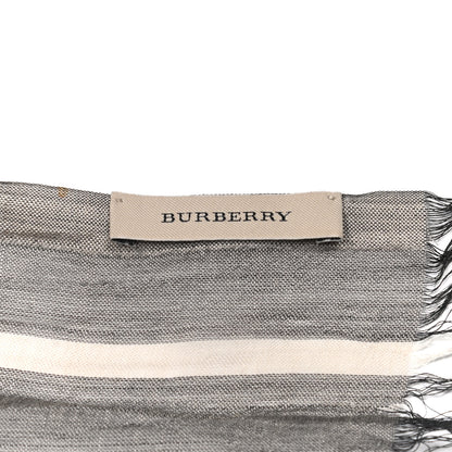 Burberry Linen Classic Check Check Lightweight Scarf Grey 3 of 6