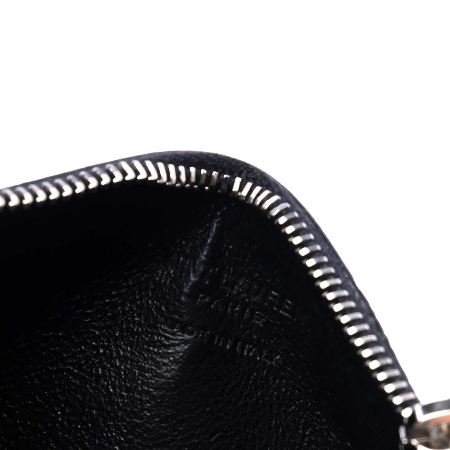 Saint Laurent Calfskin Crocodile Embossed 5 Fragments Zip Pouch Card Holder Black 4 of 6