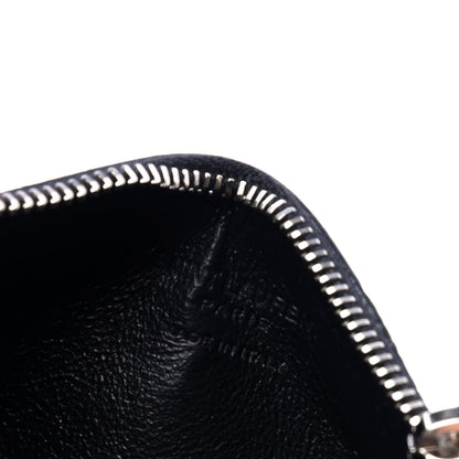 Saint Laurent Calfskin Crocodile Embossed 5 Fragments Zip Pouch Card Holder Black 4 of 6