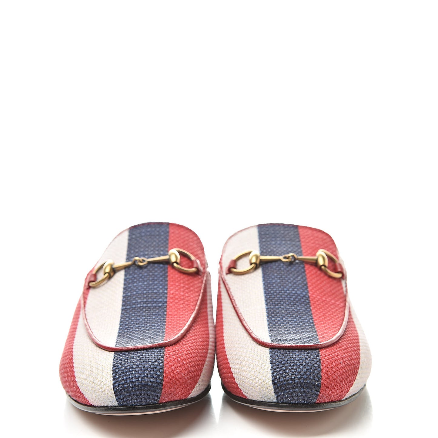 Canvas Sylvie Stripe Womens Princetown Slippers 38 Mystic White Hibiscus Red Maritime