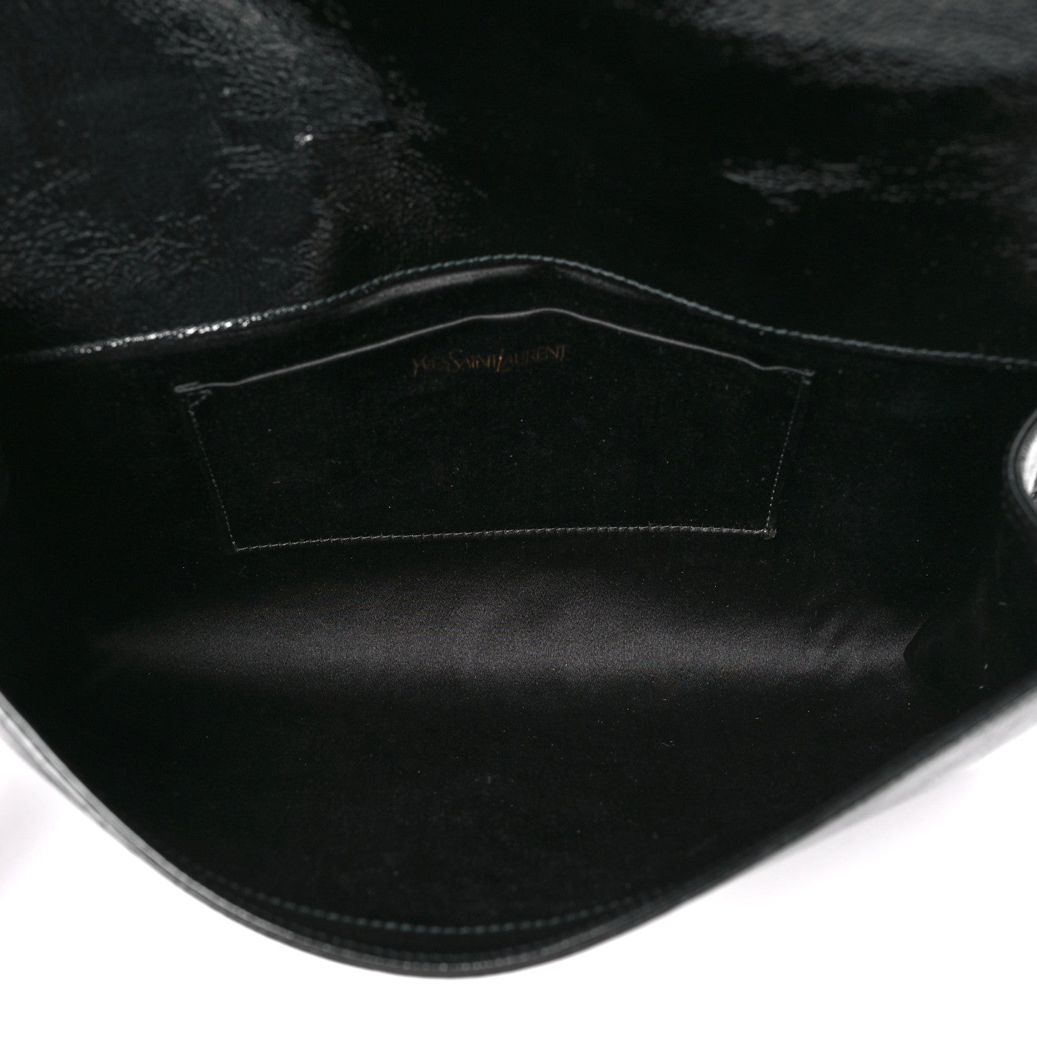 Saint Laurent Textured Patent Monogram Large Belle De Jour Clutch Black 5 of 9