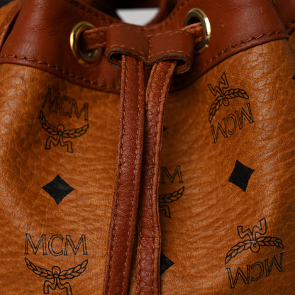 MCM Visetos Drawstring Bucket Bag Brown 11 of 15