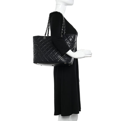 Chanel Aged Calfskin Quilted Large Cotton Club Tote Black 2 of 10
