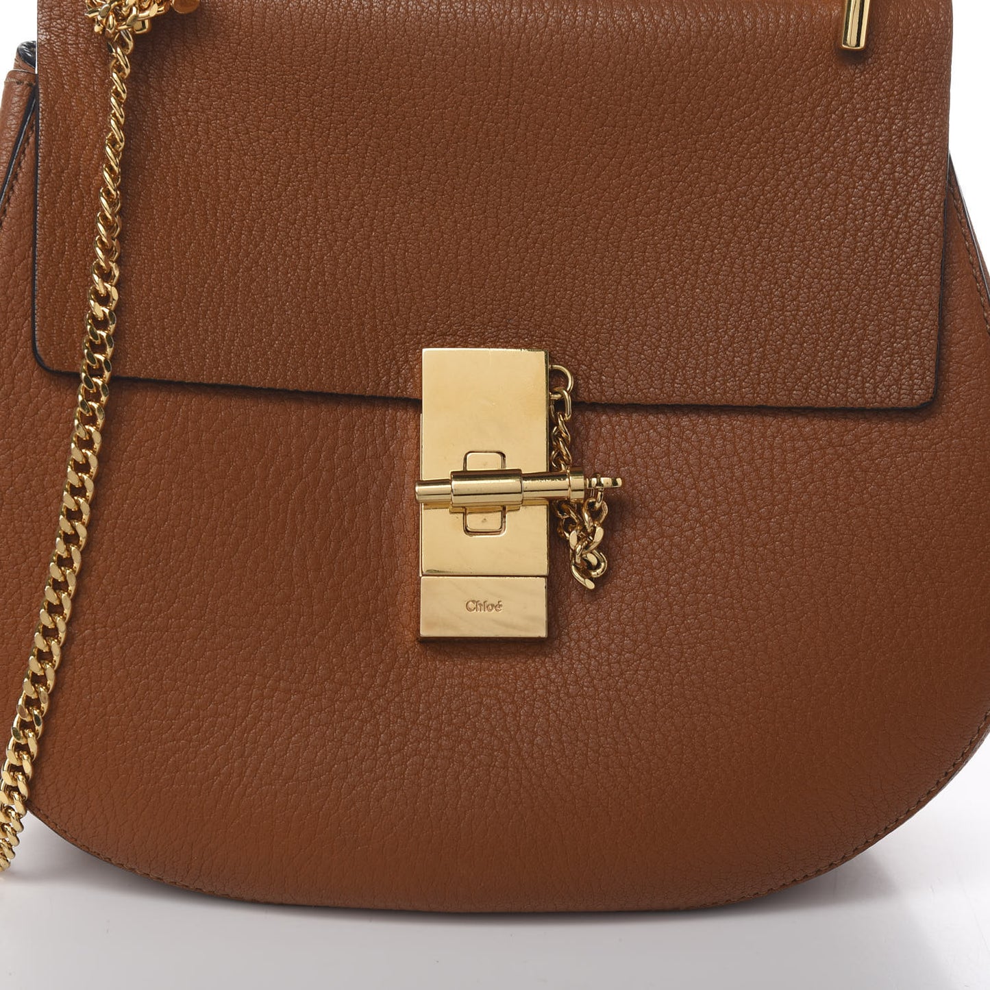 Grained Lambskin Drew Shoulder Bag Caramel