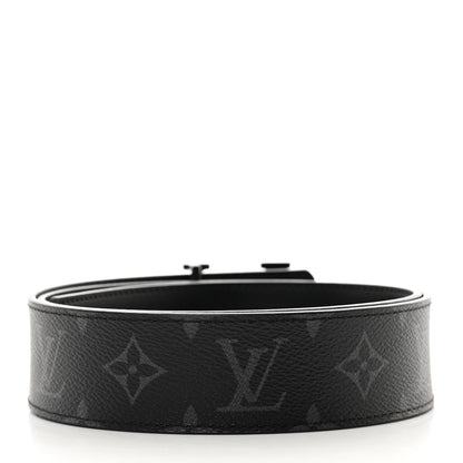 Louis Vuitton Monogram Eclipse Taigarama 40mm LV Initiales Reversible Belt 85 34 Black 2 of 5