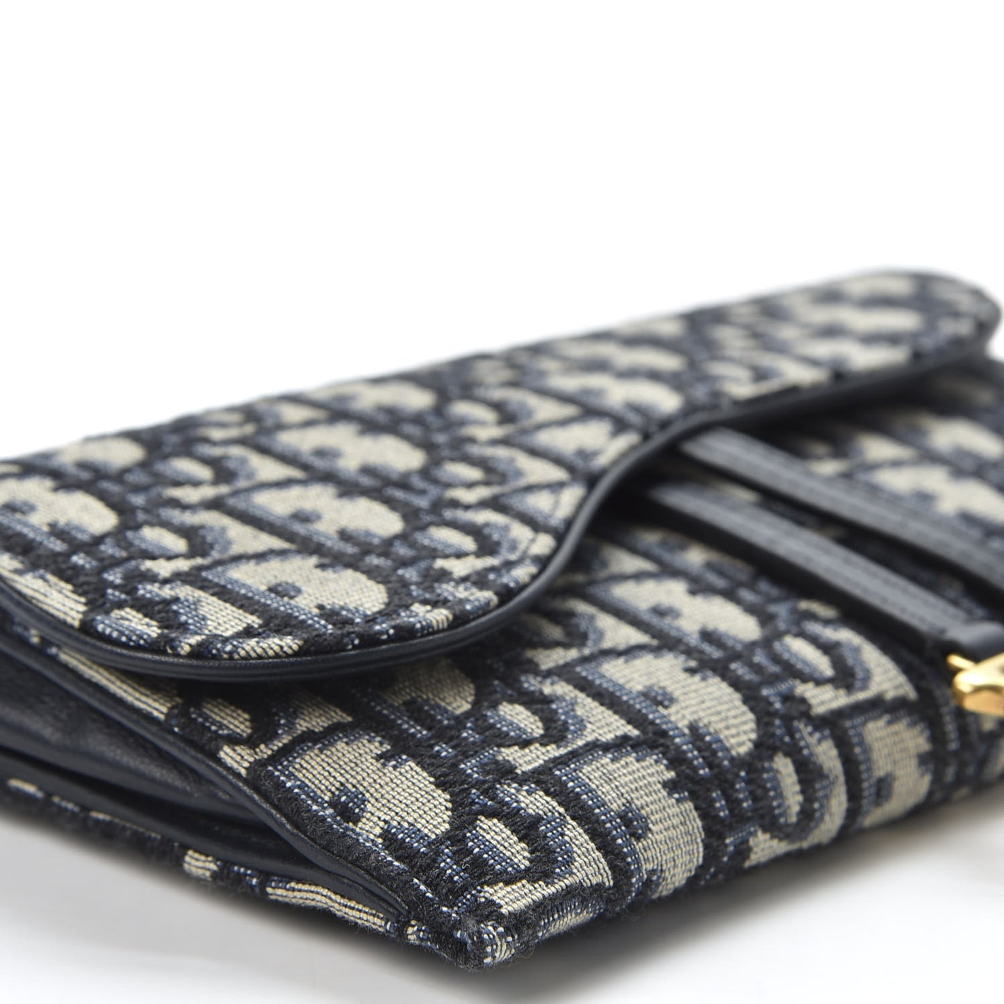 Oblique Saddle Chain Long Wallet Blue