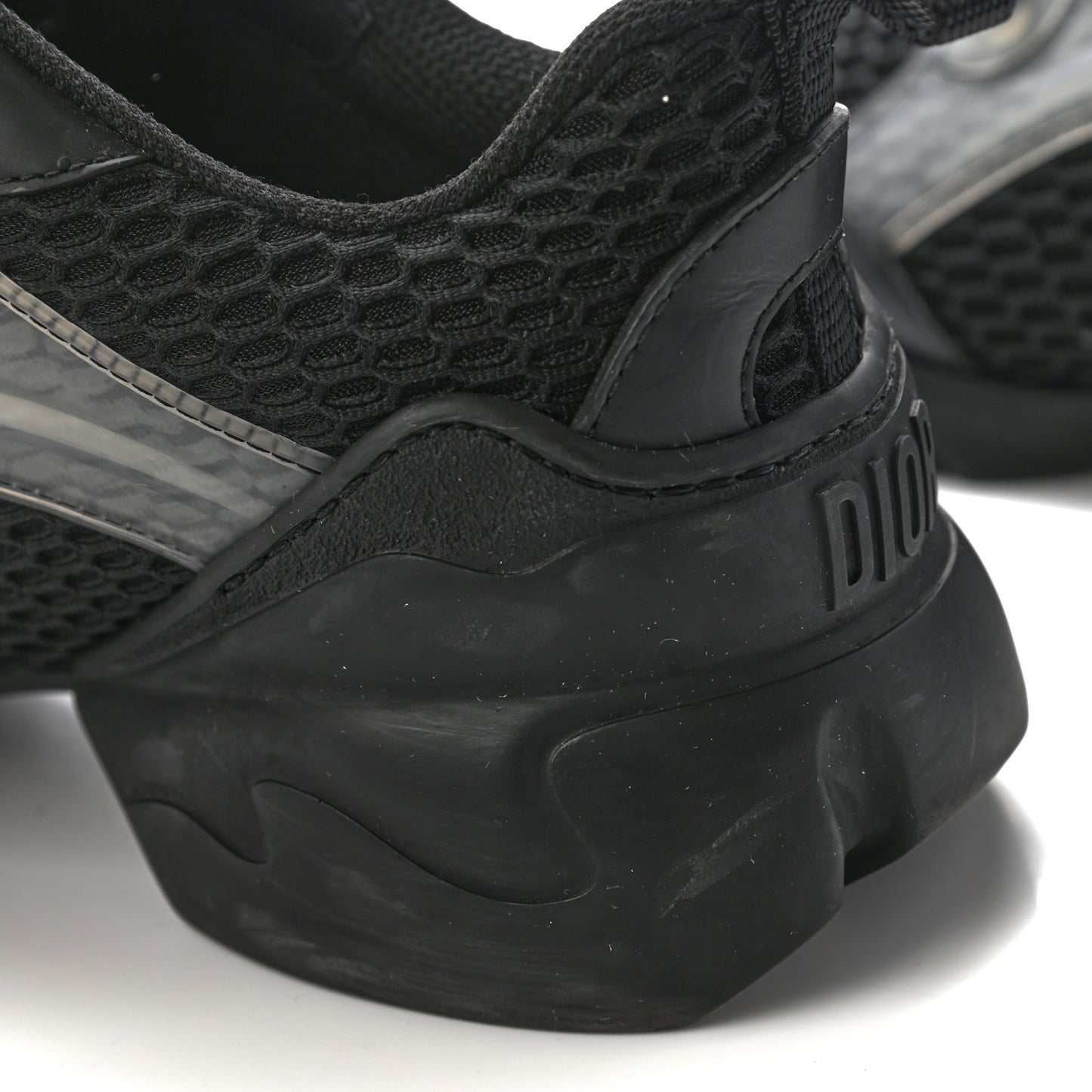 Mesh Calfskin Womens D-Connect Sneakers 38 Black
