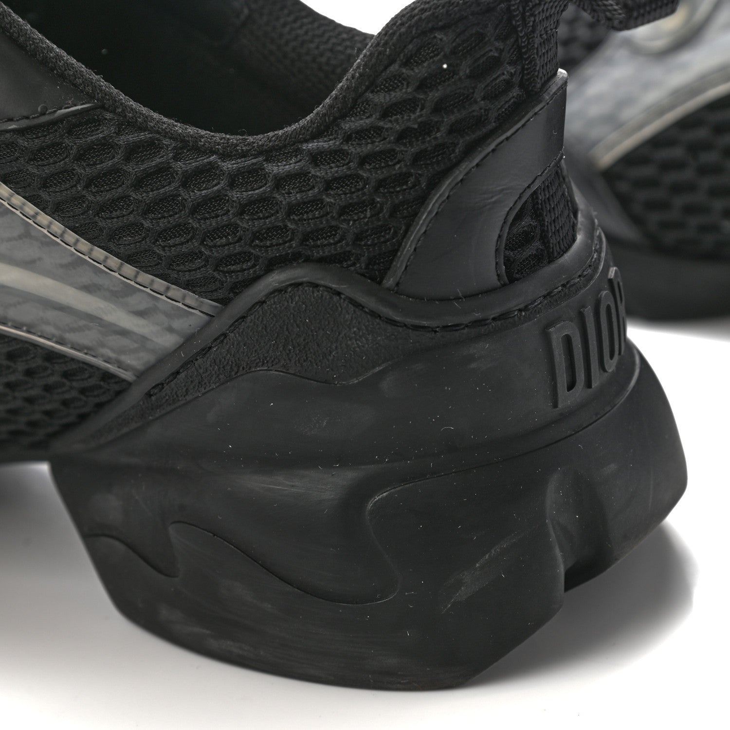 Christian Dior Mesh Calfskin Womens D-Connect Sneakers 38 Black 10 of 10