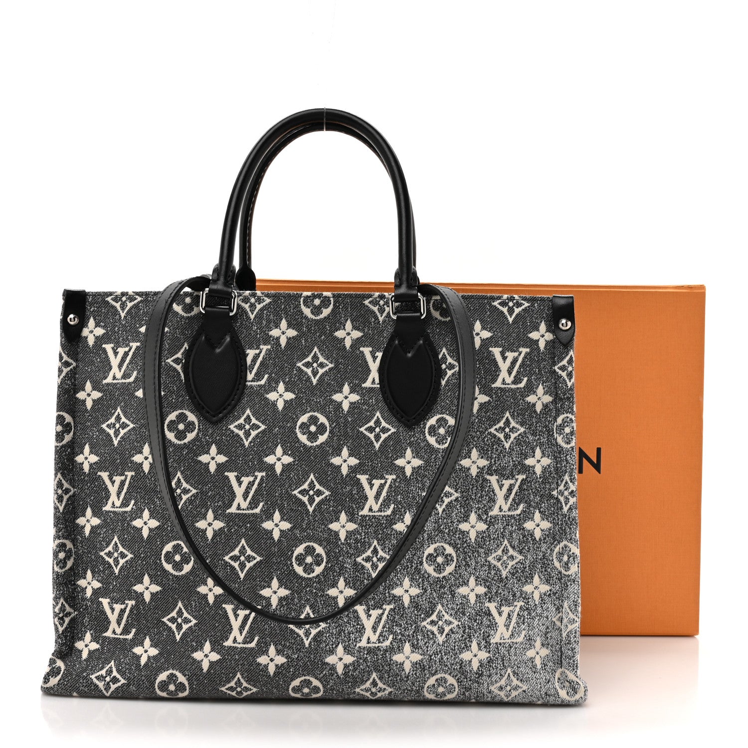 Louis Vuitton Monogram Jacquard Denim Onthego MM Black 10 of 10