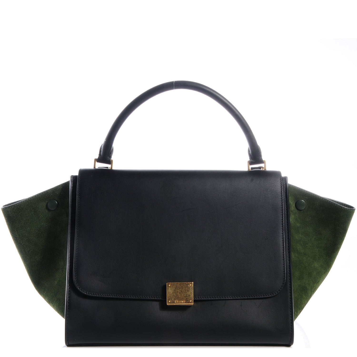 Celine Natural Calfskin Suede Medium Bi-Color Trapeze Black 1 of 9