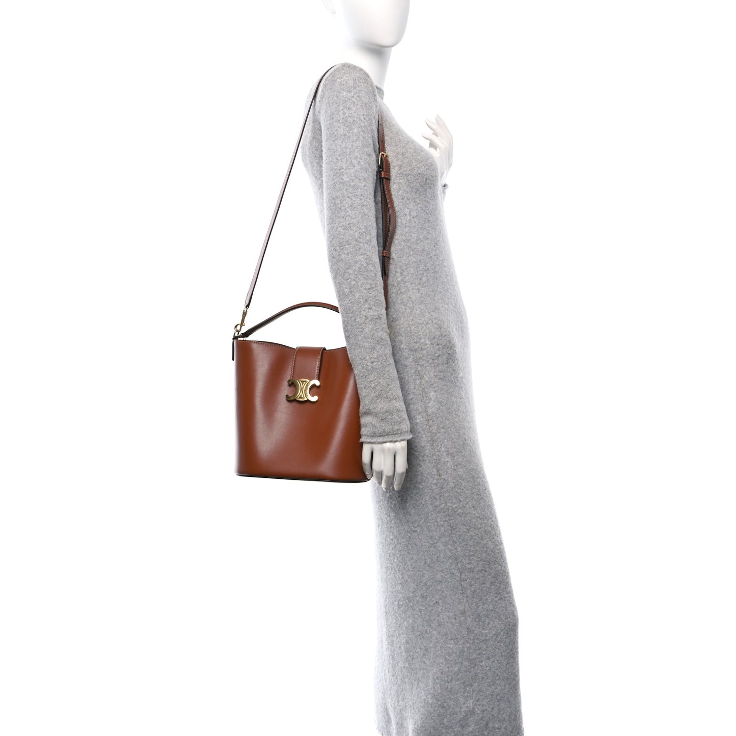 Smooth Calfskin Triomphe Medium Louise Bag Tan