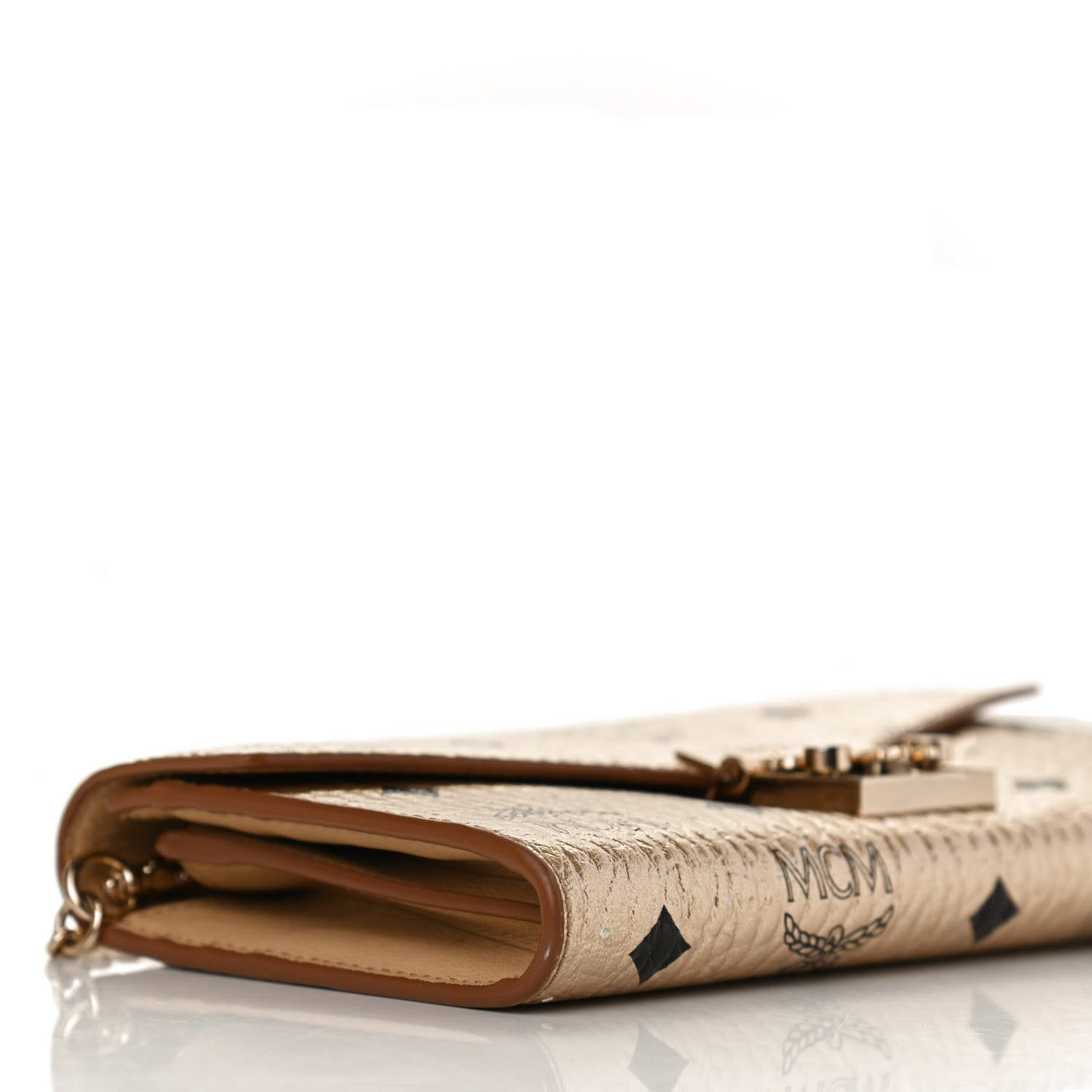 Metallic Visetos Patricia Wallet On Chain Gold