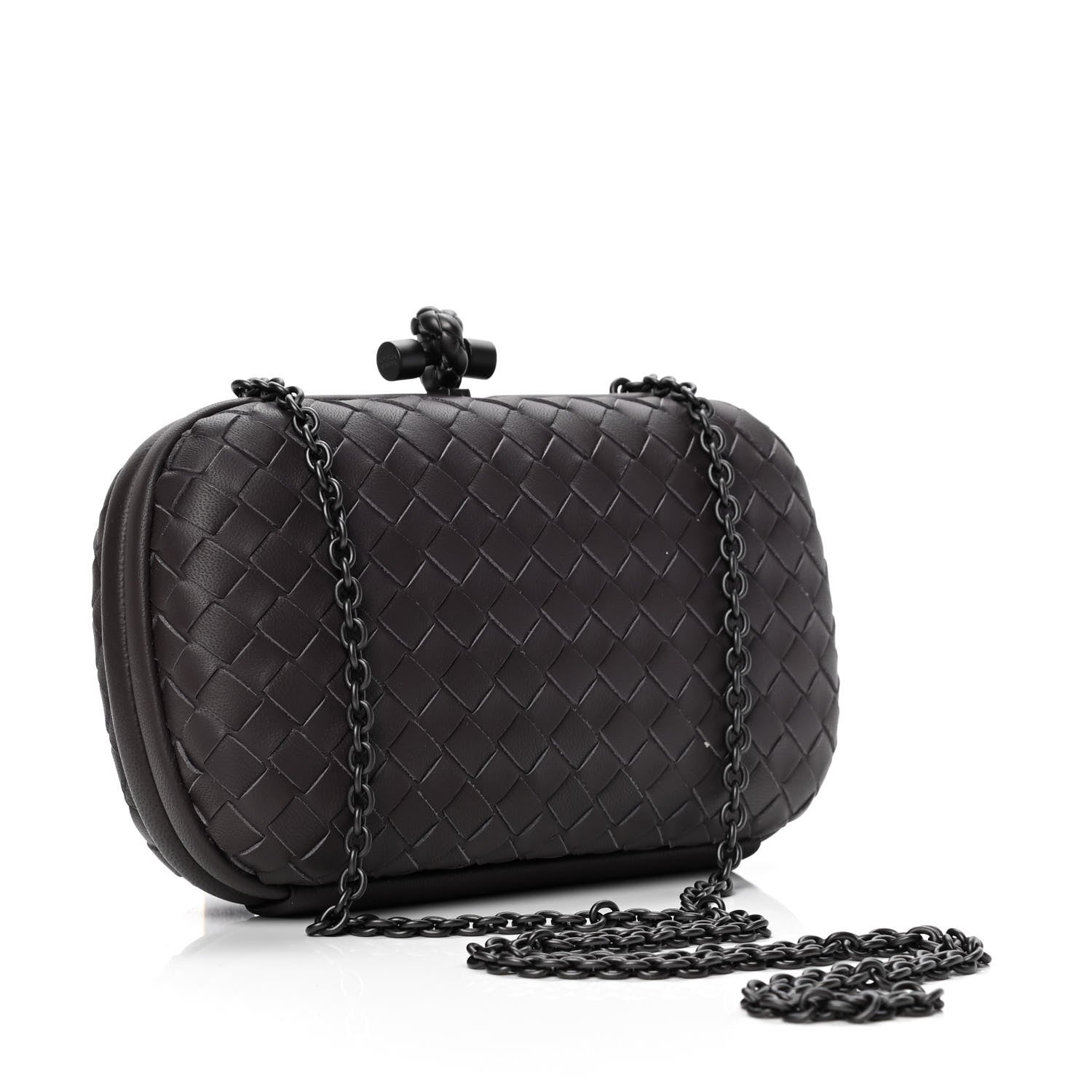 Bottega Veneta Nappa Intrecciato Chain Knot Clutch Quetsche 2 of 4