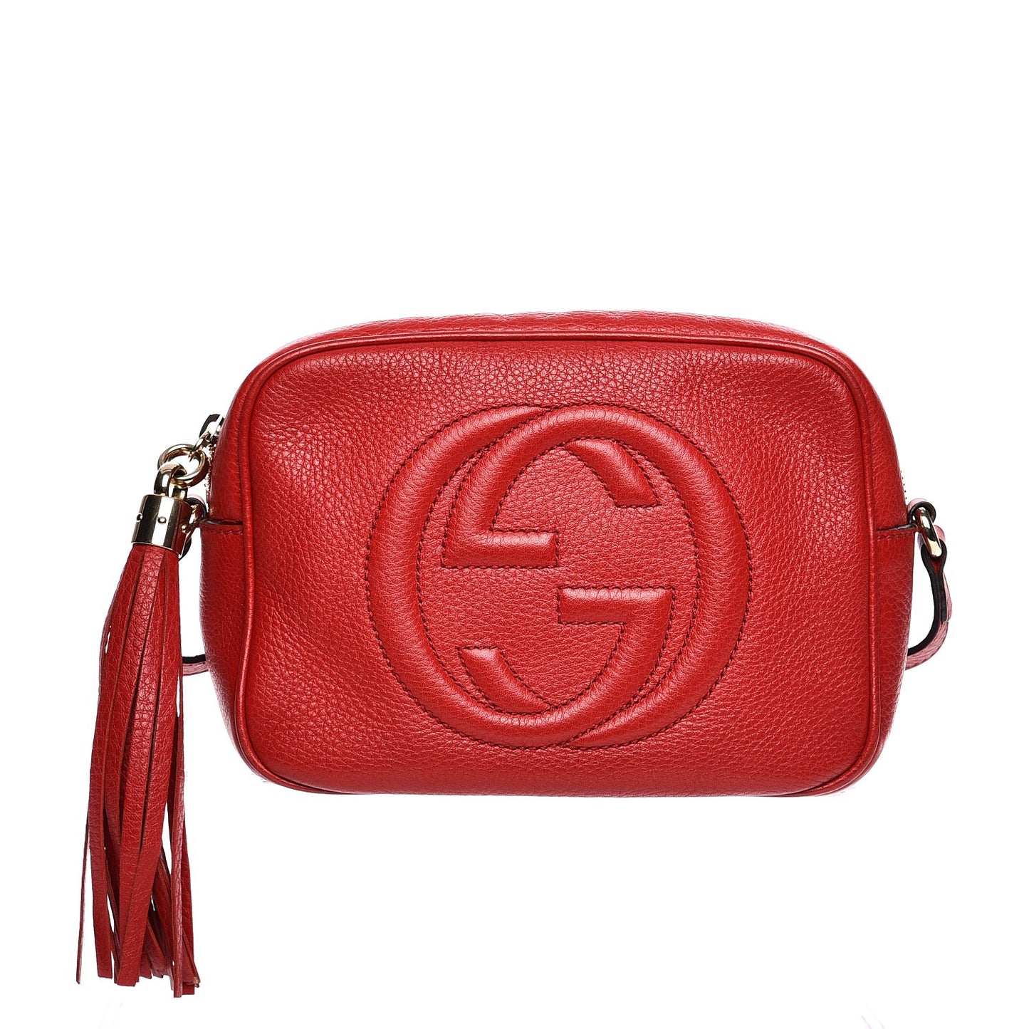 Pebbled Calfskin Small Soho Disco Bag Tabasco Red